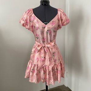 Pink Love Shack Fancy Cecile Puff Dress Roses Loveshackfancy size 2 XS